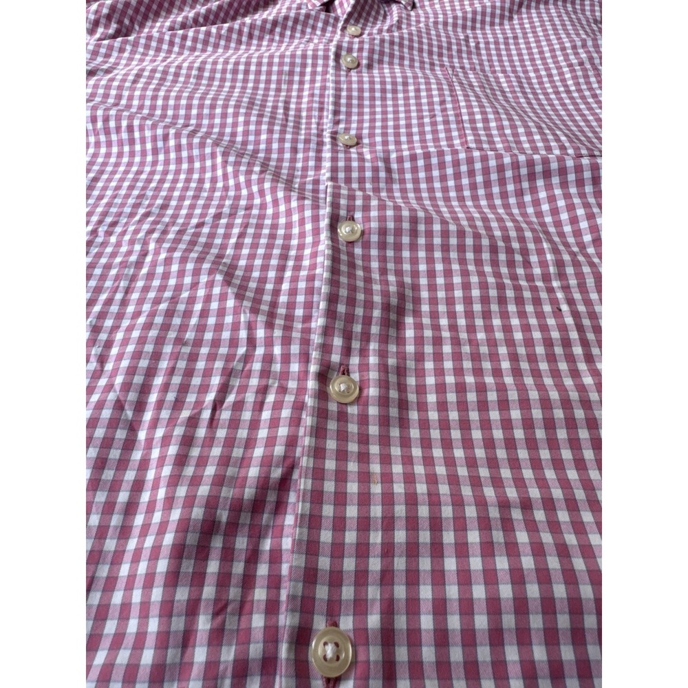 Peter Millar Dress Shirt Mens L Pink Check Button Down Crown Finish Cotton - Picture 10 of 12
